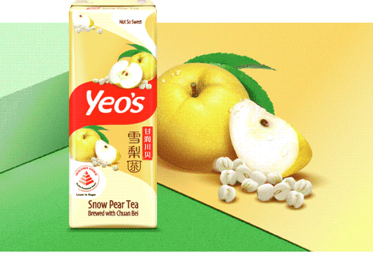Yeo's Snow Pear Tea tetra pack revamp
