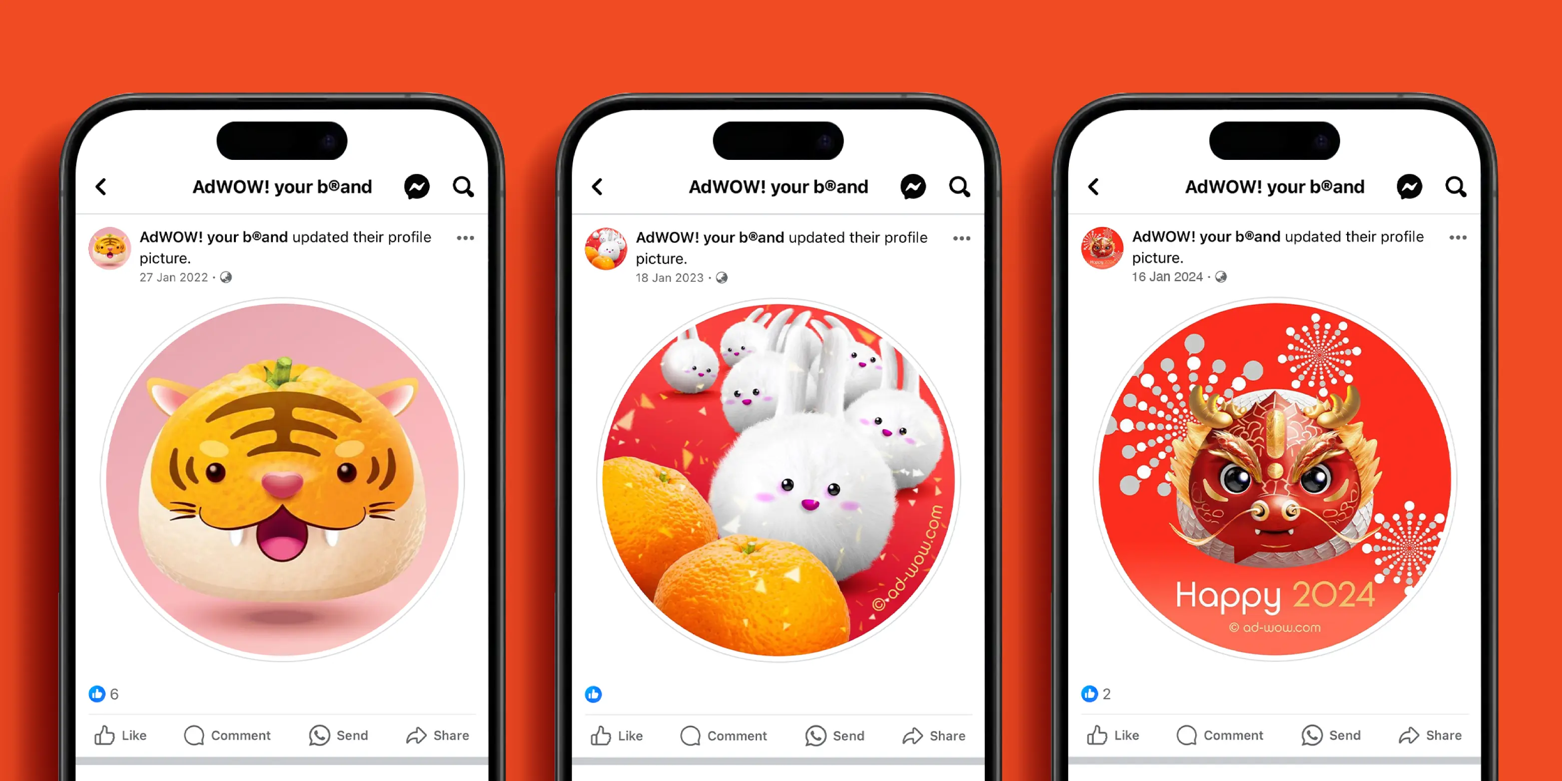 ADWOW festive social media branding and campaign identity