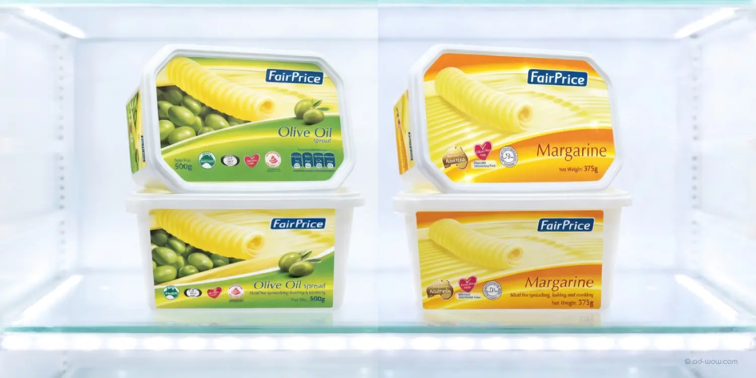 FairPrice margarine packaging design for convenient daily lifestyle products.