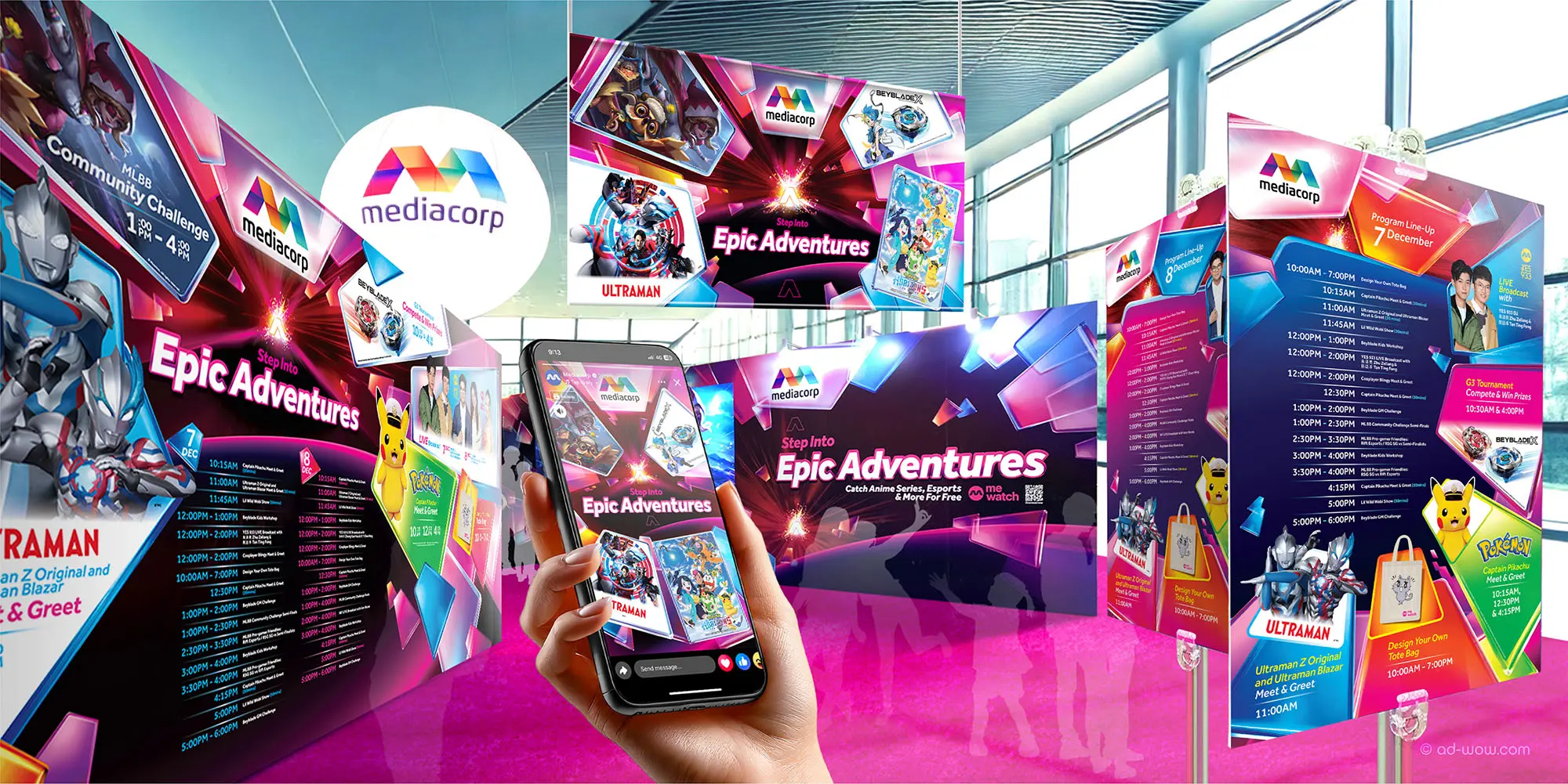 singapore mediacorp event booth design by creative design agency