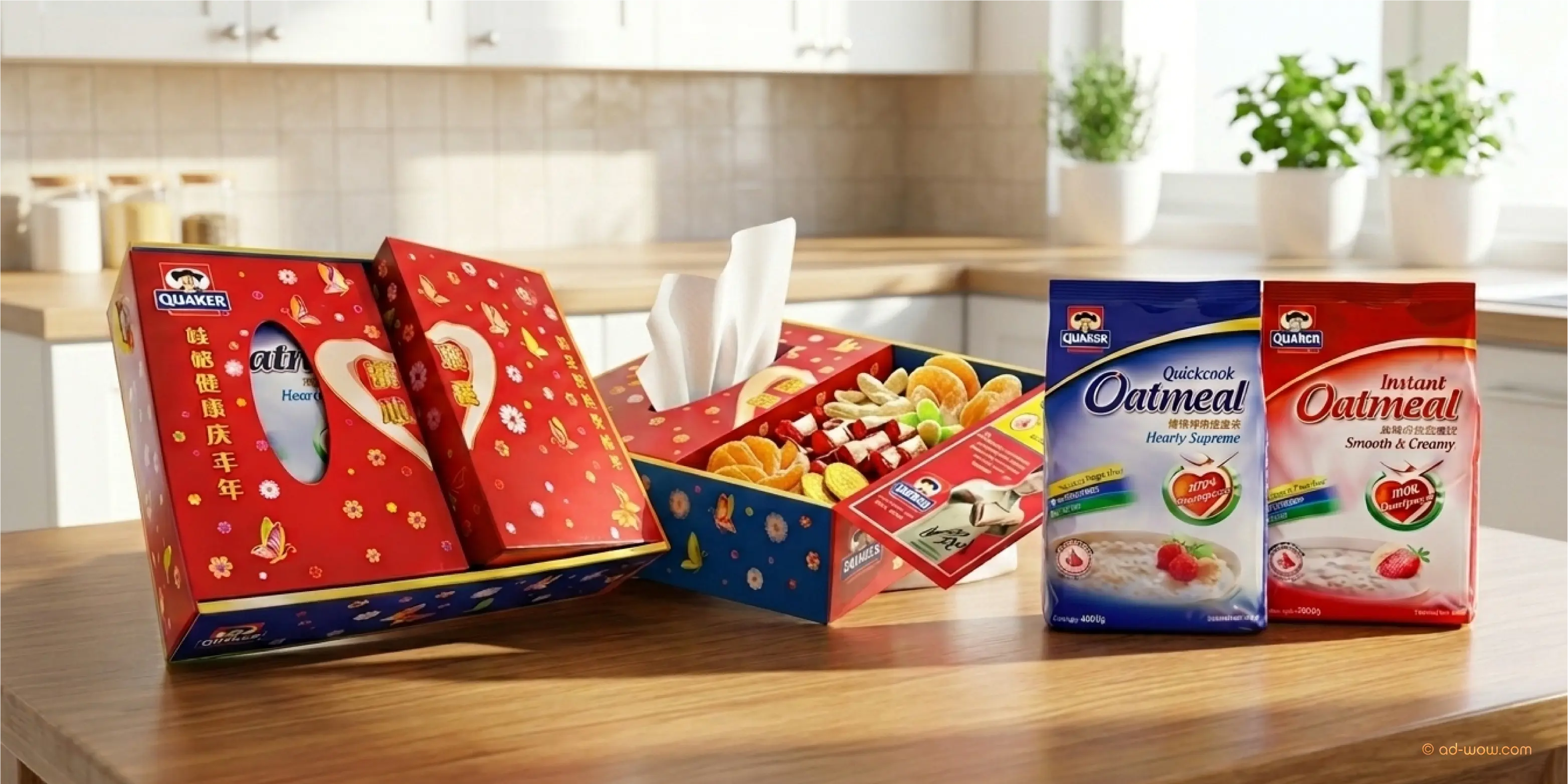 Quaker Chinese New Year gift packaging design for seasonal consumer engagement.