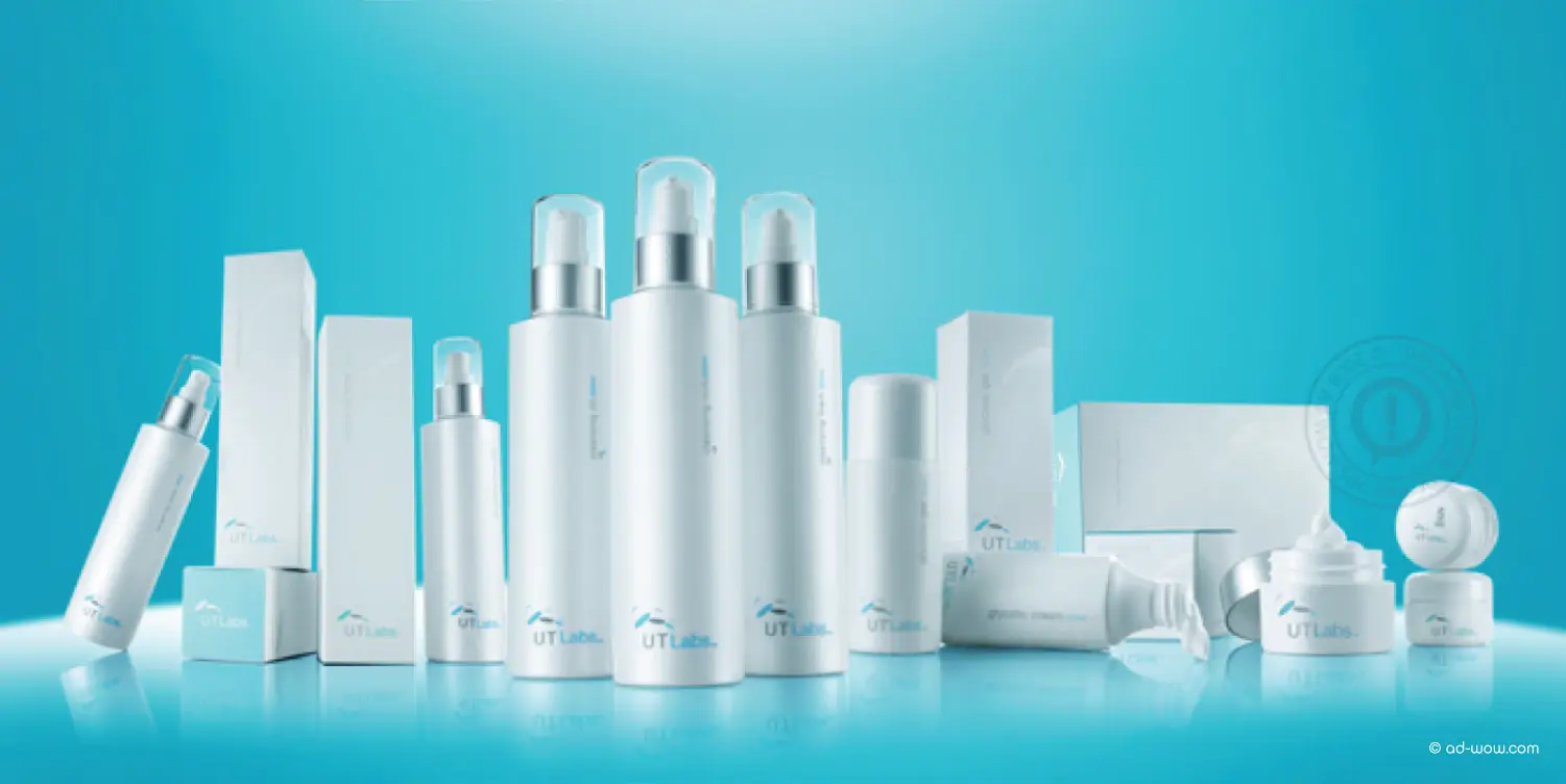 UTLabs skincare packaging design for aesthetic and beauty products.