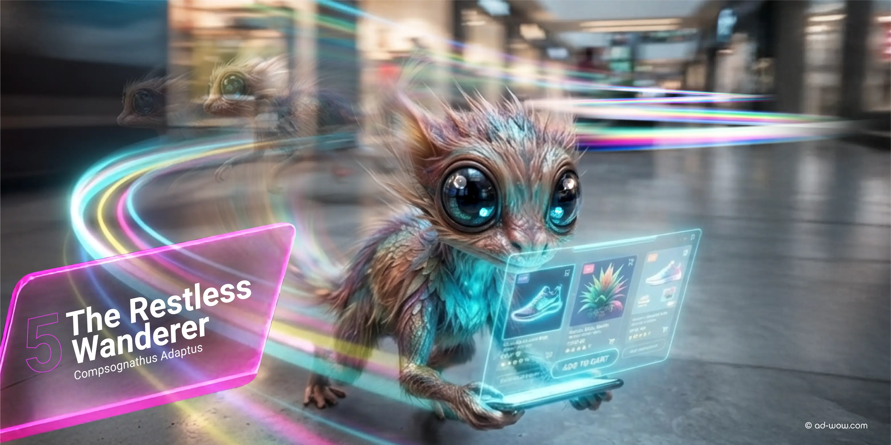 The Restless Wanderer consumer species — platform fluid consumer behaviour AI era — Jurassic Market™ ADWOW