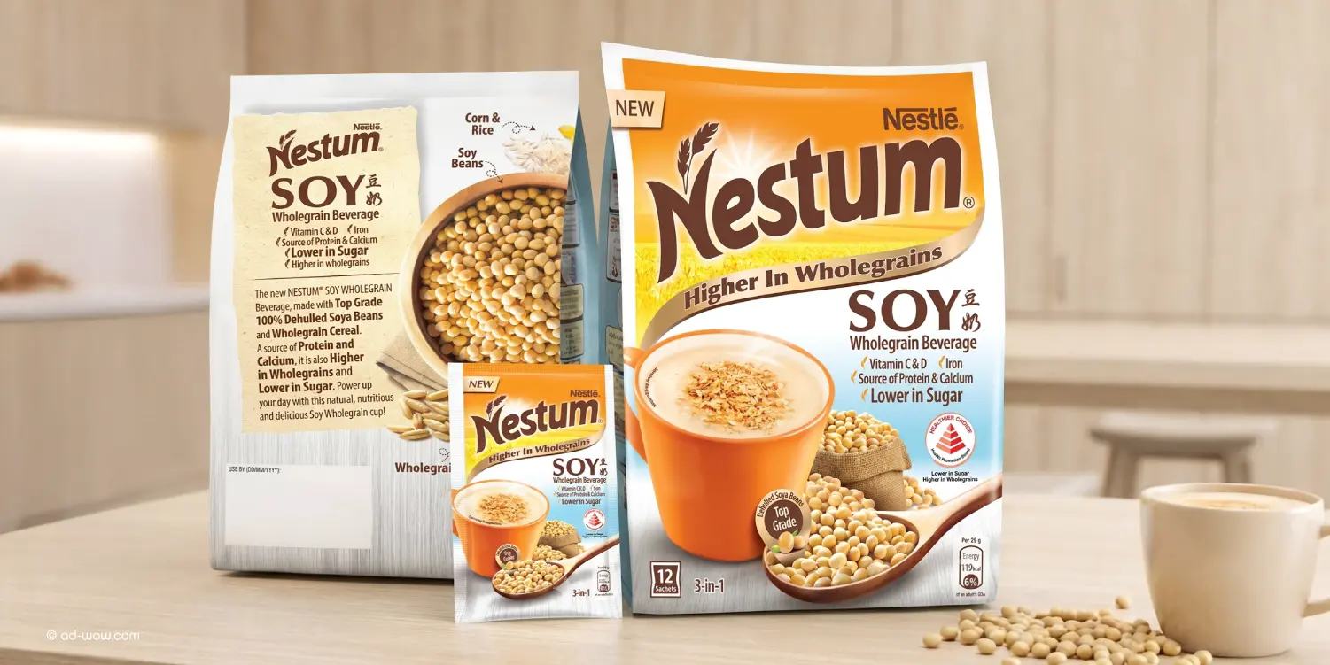 Nestum Soy wholegrain beverage packaging design