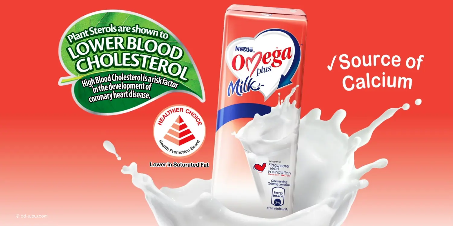 Nestlé Omega Plus lower cholesterol animated banner design