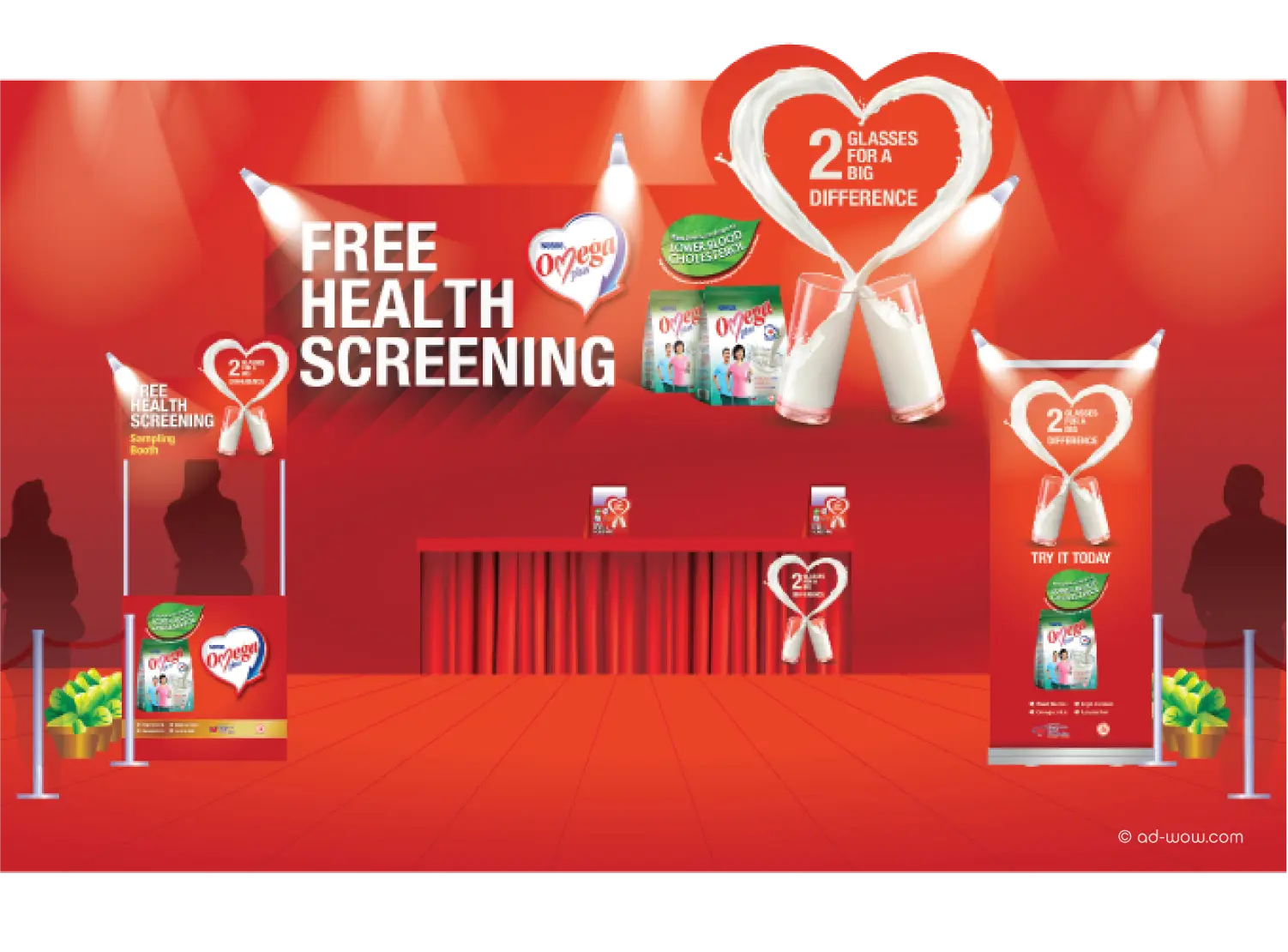 Nestlé Omega Plus point-of-sale materials, cholesterol-care campaign