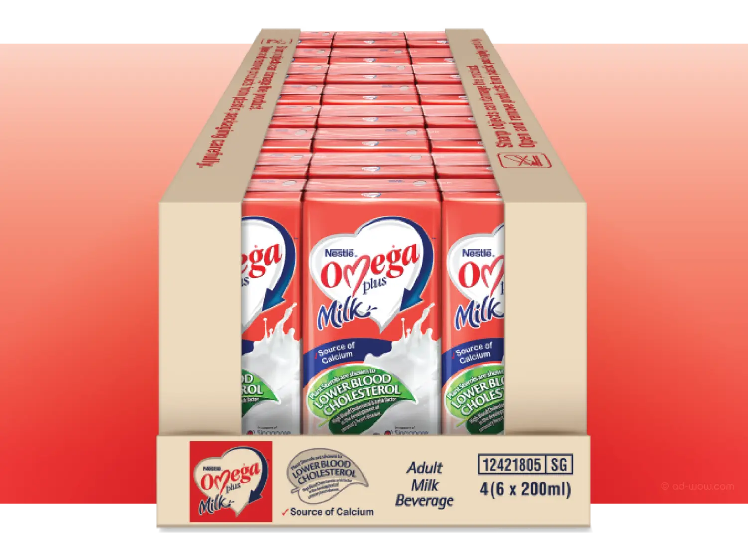 Nestlé Omega Plus milk packaging format design, Singapore