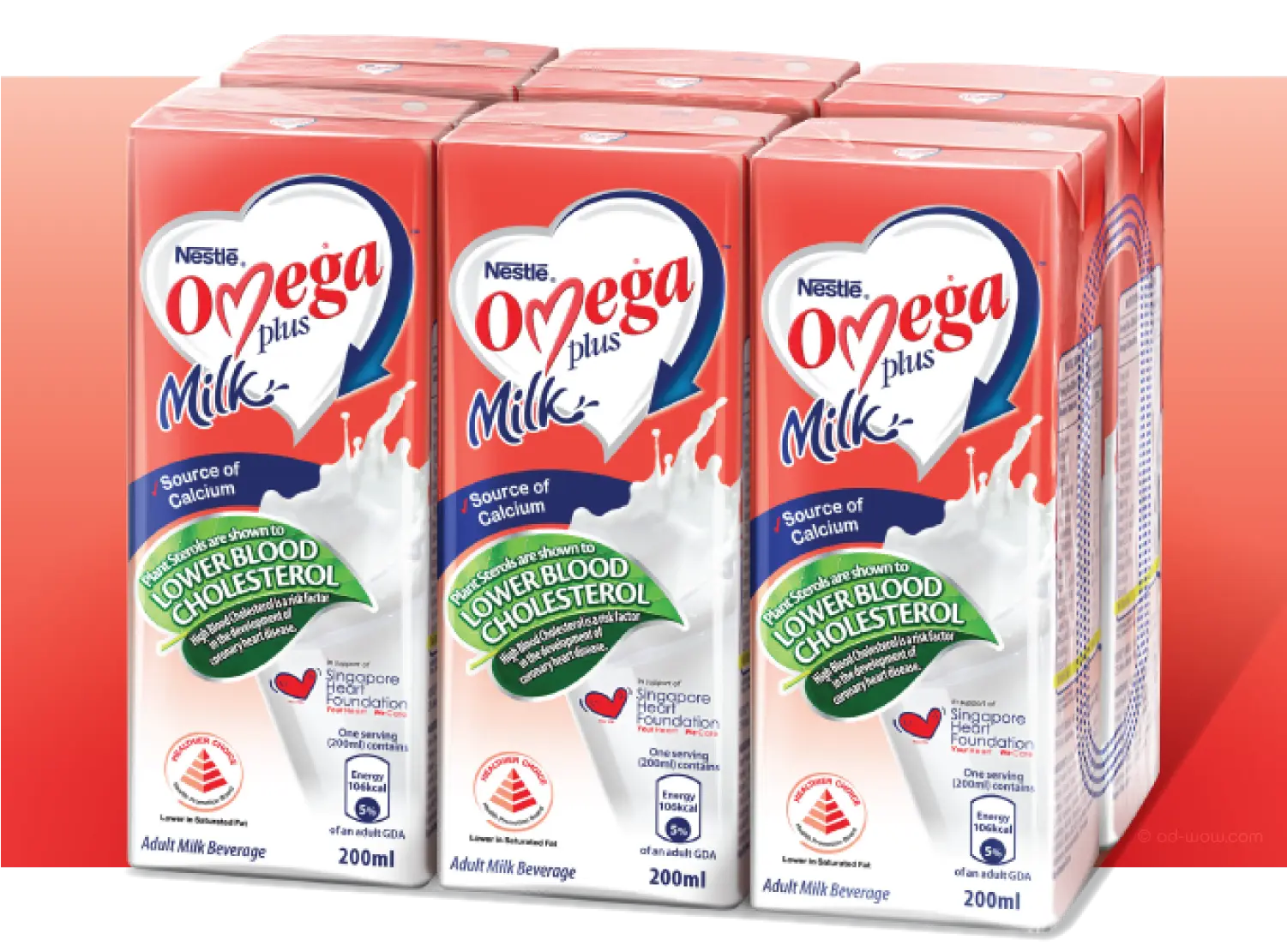Nestlé Omega Plus milk sachet and stick pack format design