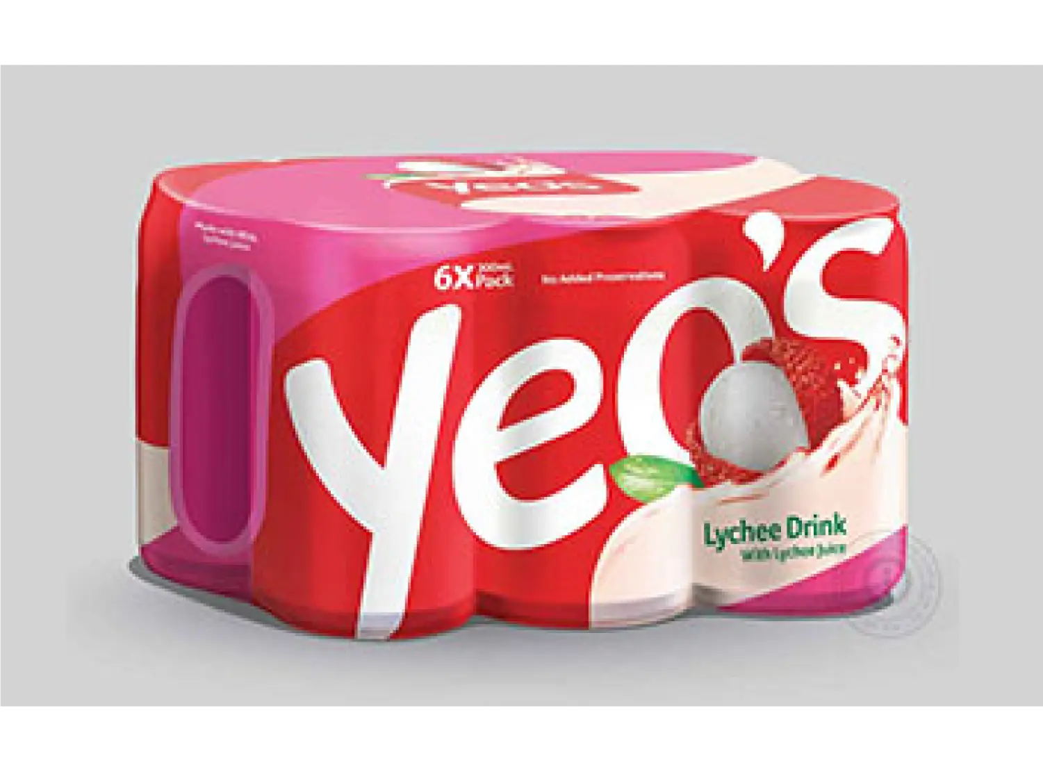 Yeo's Cambodia shrink-wrap can design - lychee drink
