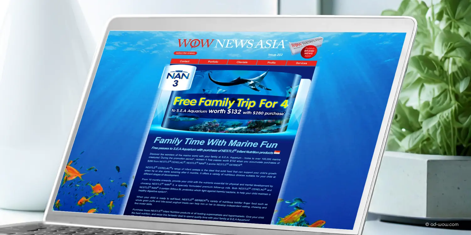 Nestlé NAN micro-website design for family trip consumer campaign