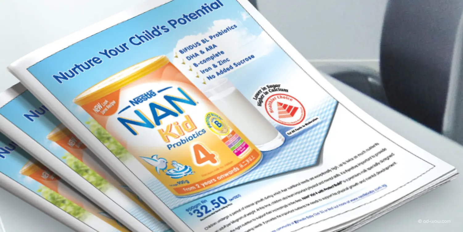 Nestlé NAN Kid Probiotics print advertisement design, Singapore