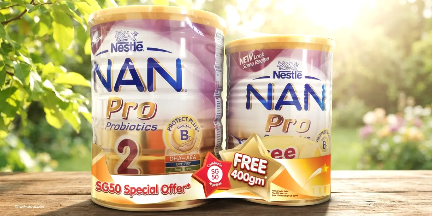 Nestlé NAN Pro promotional packaging design with free gift-with-purchase offer