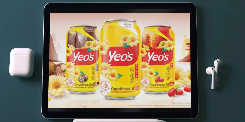 Yeo's Chrysanthemum Tea packaging range overview